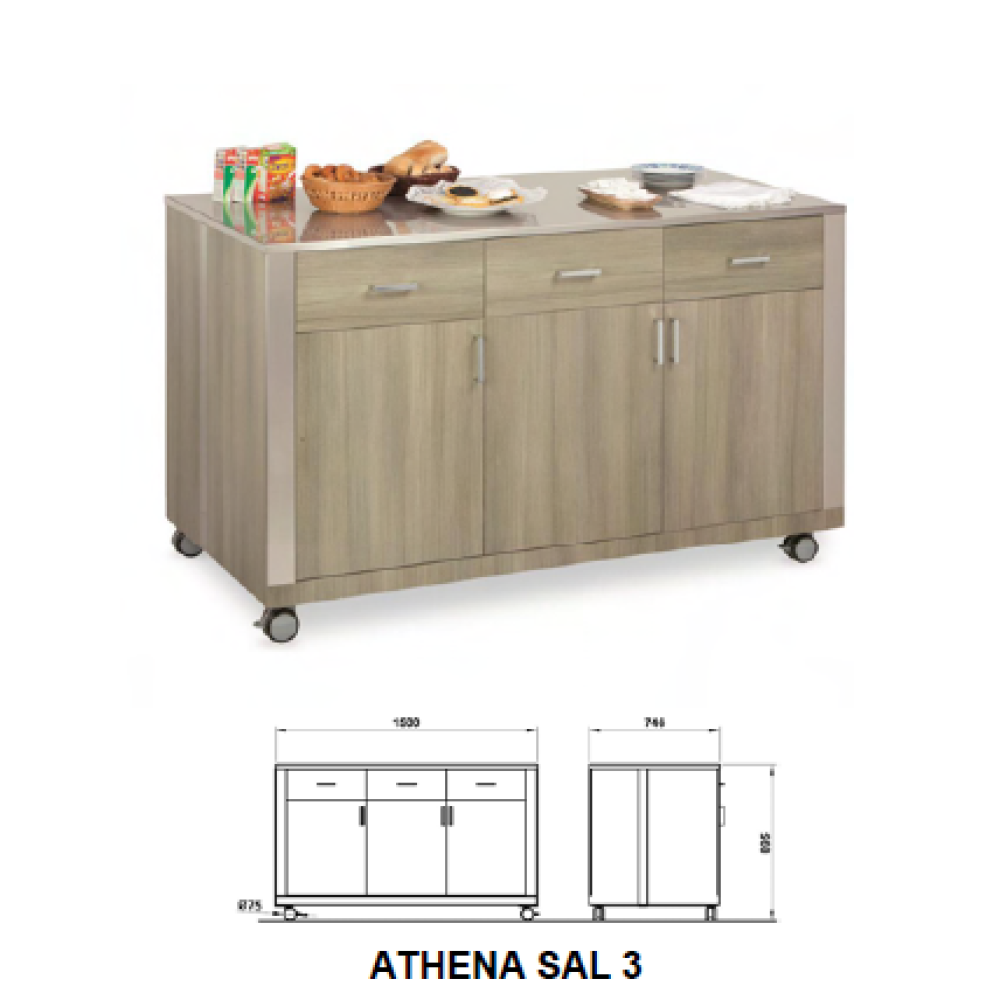 NEUTRAL MODULE WITH DOORS AND DRAWERS ATHENA SAL 3