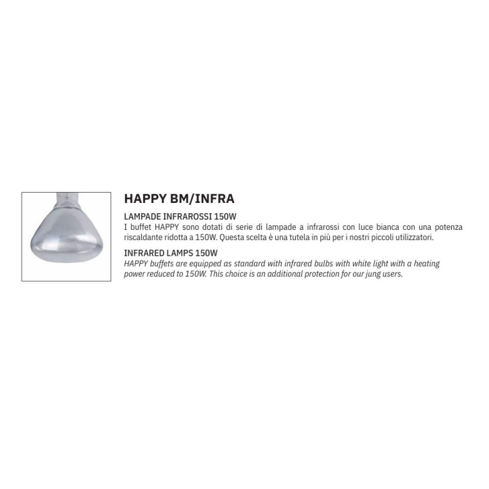 HEATED BAIN MARIE BUFFET WITH INFRARED LAMPS HAPPY 4 BM/INFRA