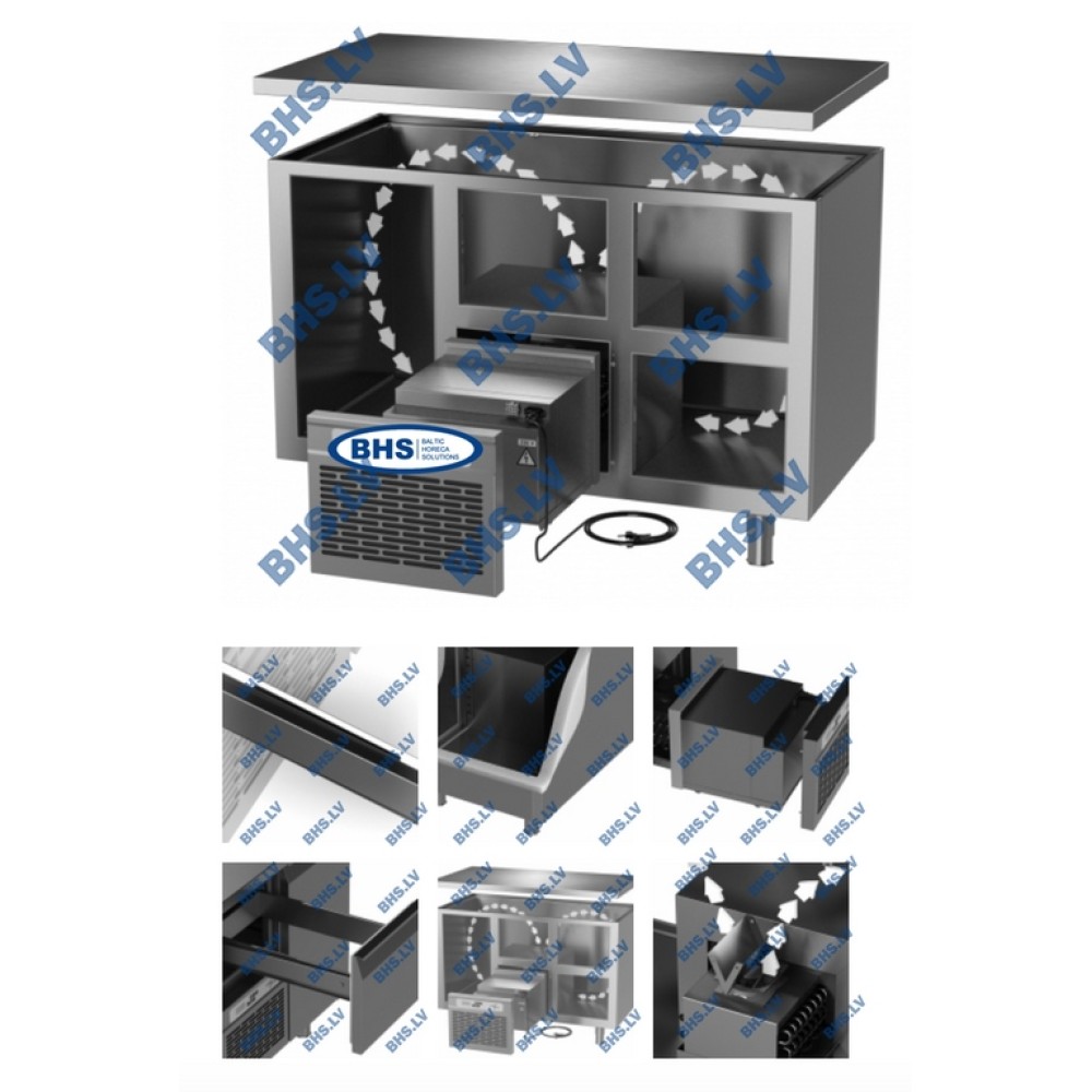 Novameta P222 1300 mm cooling counter for professional kitchens
