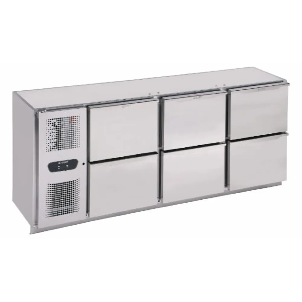 Bar cooler with 6 drawer sections 237L
