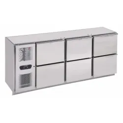 Bar cooler with 6 drawer sections 237L