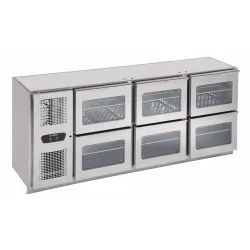 Bar cooler with glass drawer sections 237L
