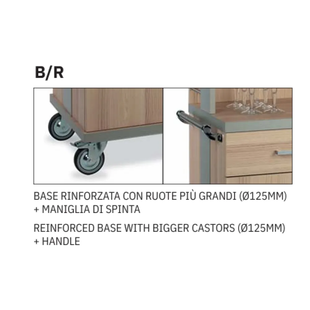 WAITERS STATION ON CASTORS ALKOR3CH B/R