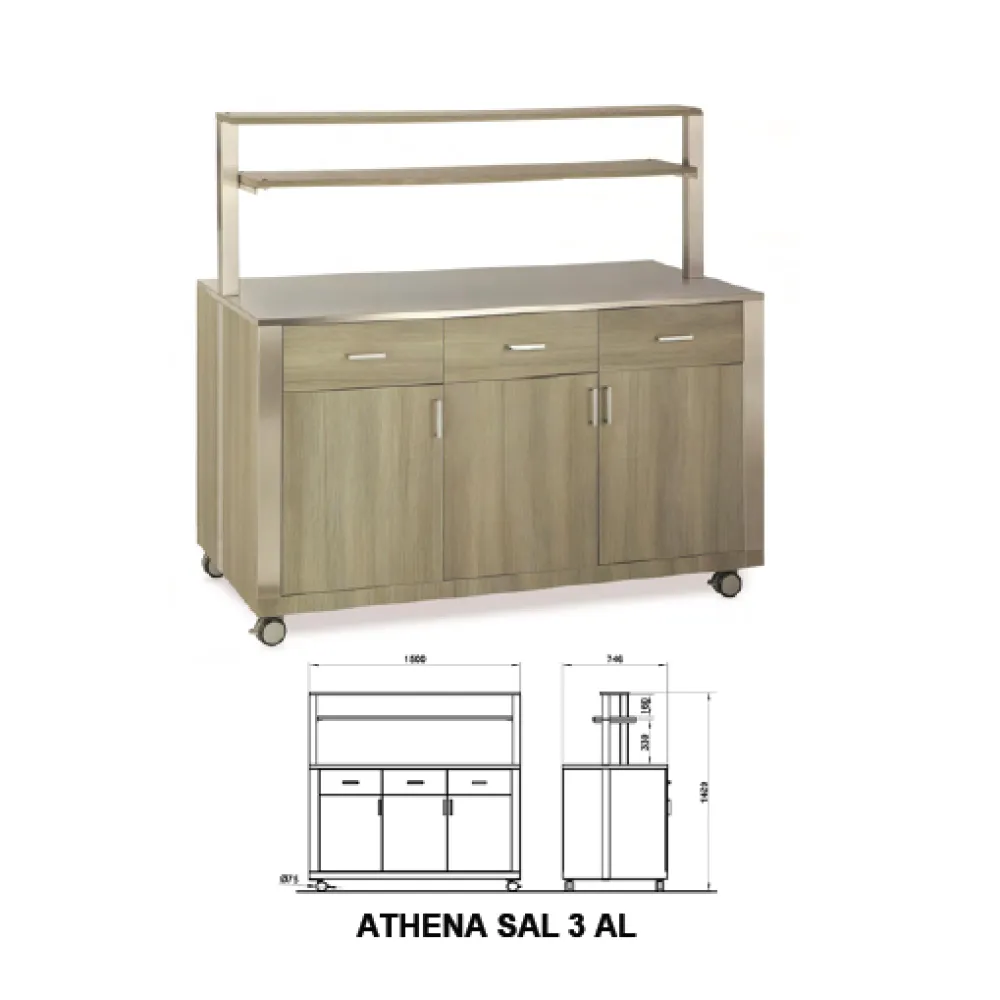 NEUTRAL MODULE WITH UPPER SHELVES, DOORS AND DRAWERS ATHENA SAL 3 AL