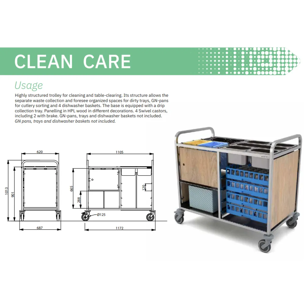 CLEARING & CLEANING TROLLEY CLEARCARE