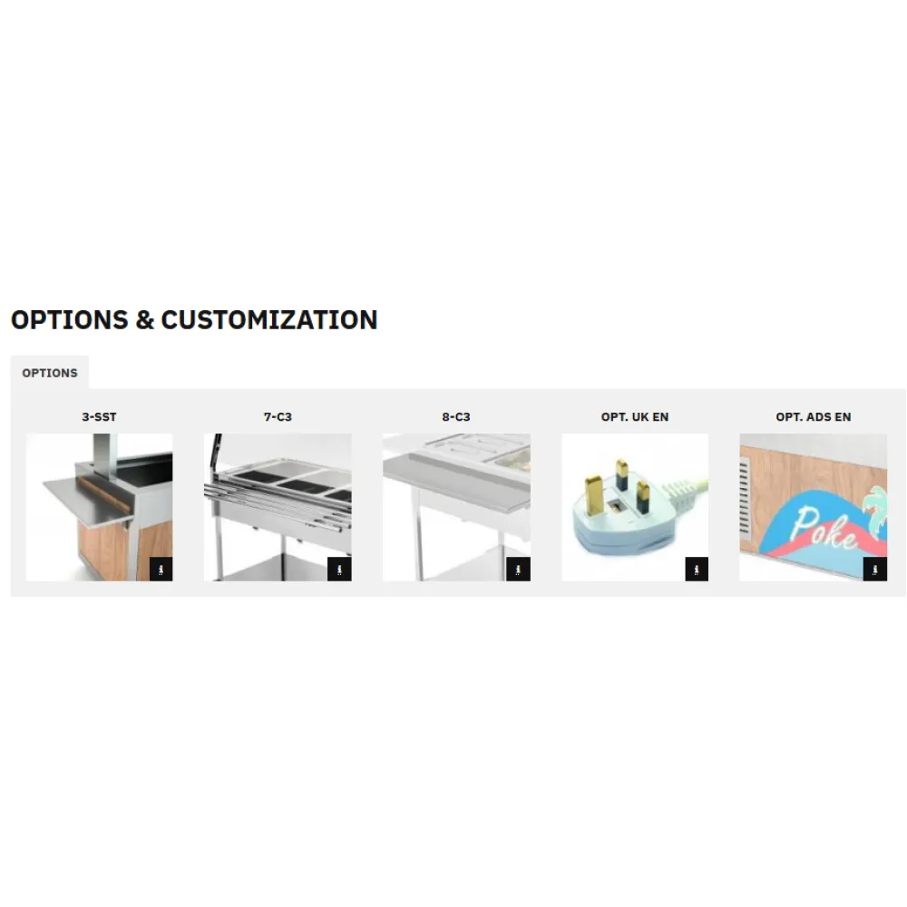 STAINLESS STEEL BAIN MARIE TROLLEY WITH FRONT CONTROL PANELS COMPASS 3 F SEP
