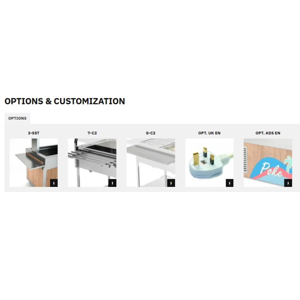 BAIN MARIE TROLLEY WITH LED LIGHTING COMPASS 3 LED SEP