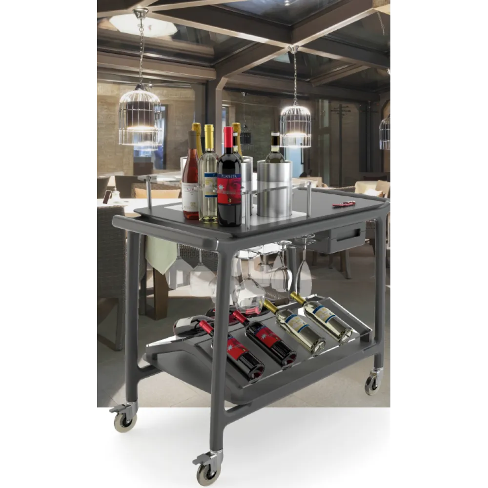SOLID WOOD TROLLEY FOR WINE ARIANNA VINI