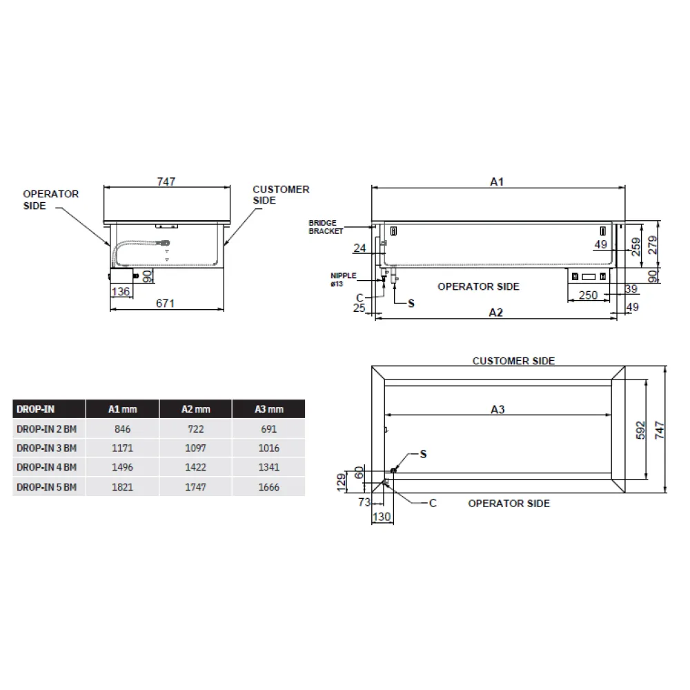 BAIN MARIE HEATING WELL DROP-IN 5BM