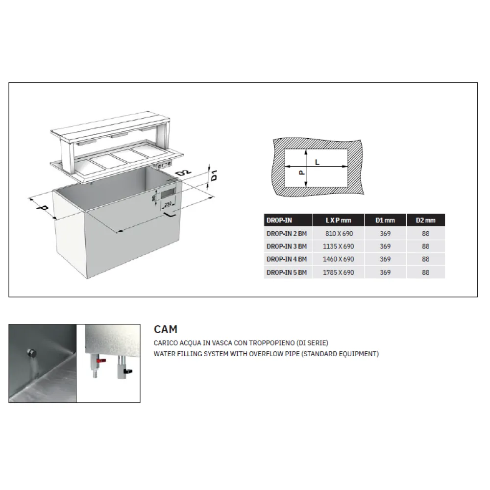 BAIN MARIE HEATING WELL DROP-IN 5BM