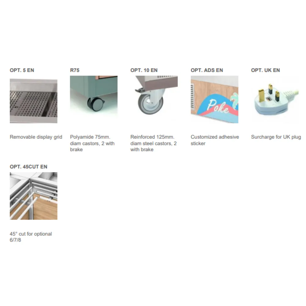 BUFFET WITH HEATED STAINLESS STEEL COUNTERTOP OMNIA 3PC-IN