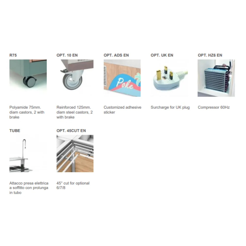 REFRIGERATED BUFFET WITH HANEX® BETACRYL WORKTOP OMNIA 3PR