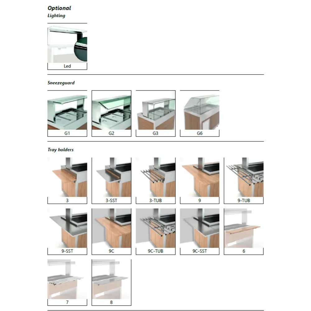 REFRIGERATED BUFFET WITH HANEX® BETACRYL WORKTOP AND WITH A COLD LOWER COMPARTMENT OMNIA 3PR/SF