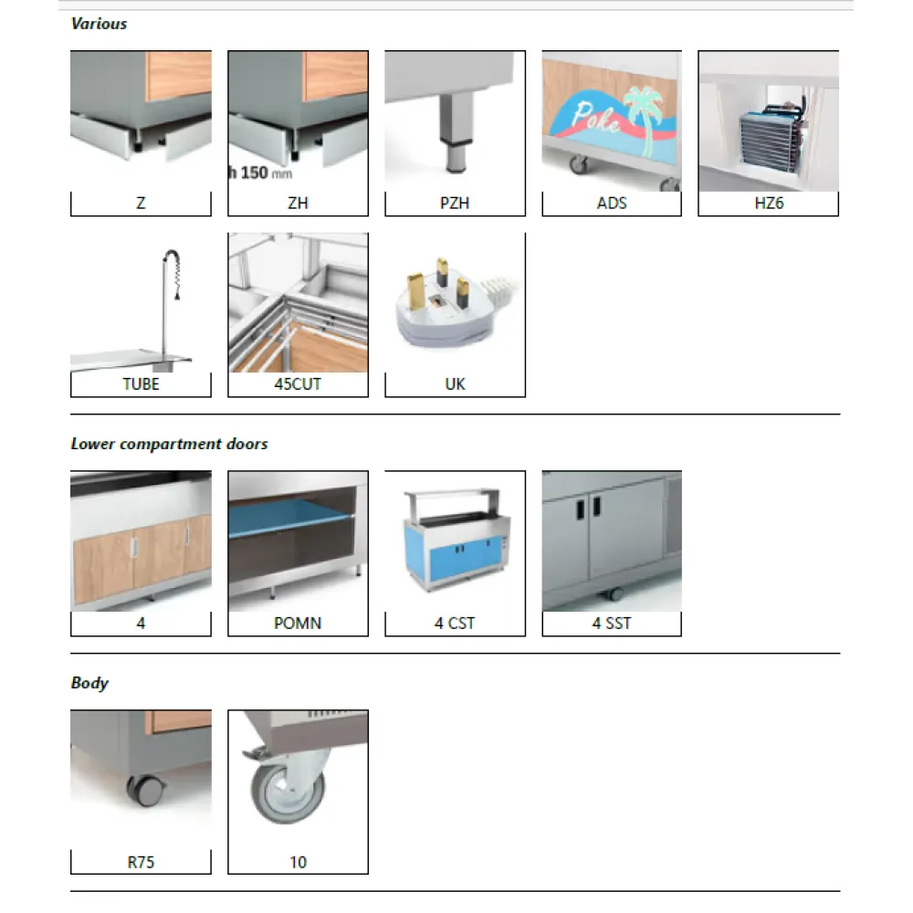 REFRIGERATED BUFFET WITH HANEX® BETACRYL WORKTOP AND WITH A COLD LOWER COMPARTMENT OMNIA 3PR/SF
