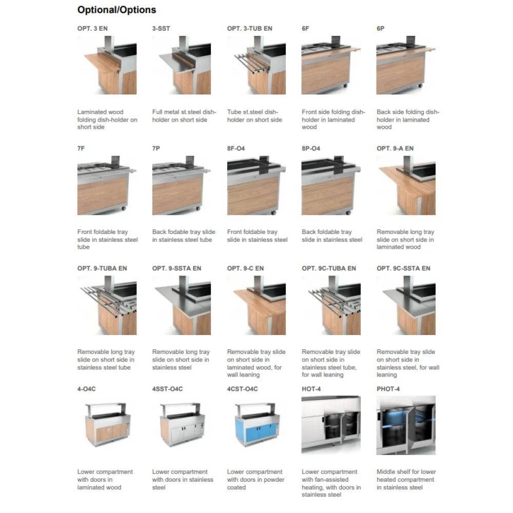 BAIN-MARIE HEATED BUFFET WITH SEPARATED WELLS OMNIA 4BM/SEP