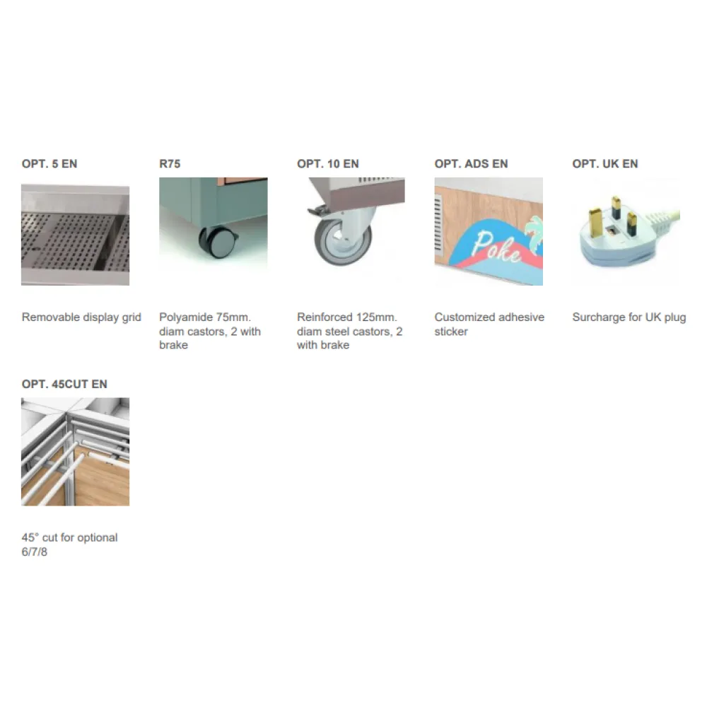 BAIN-MARIE HEATED BUFFET WITH SEPARATED WELLS OMNIA 4BM/SEP