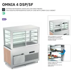 FAN-ASSISTED REFRIGERATED DISPLAY-CASE WITH LOWER COLD CABINET OMNIA 4DSP/SF