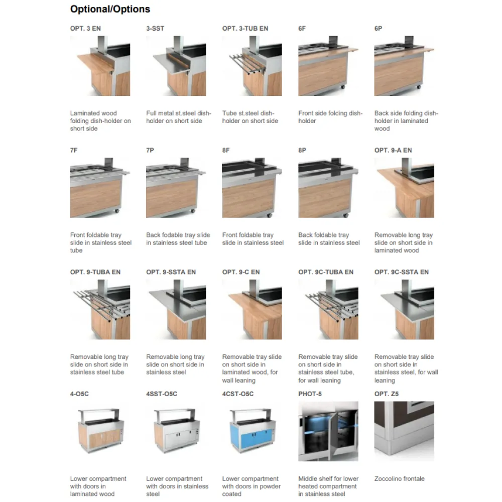 BUFFET WITH HEATED STAINLESS STEEL COUNTERTOP OMNIA 4PC-IN