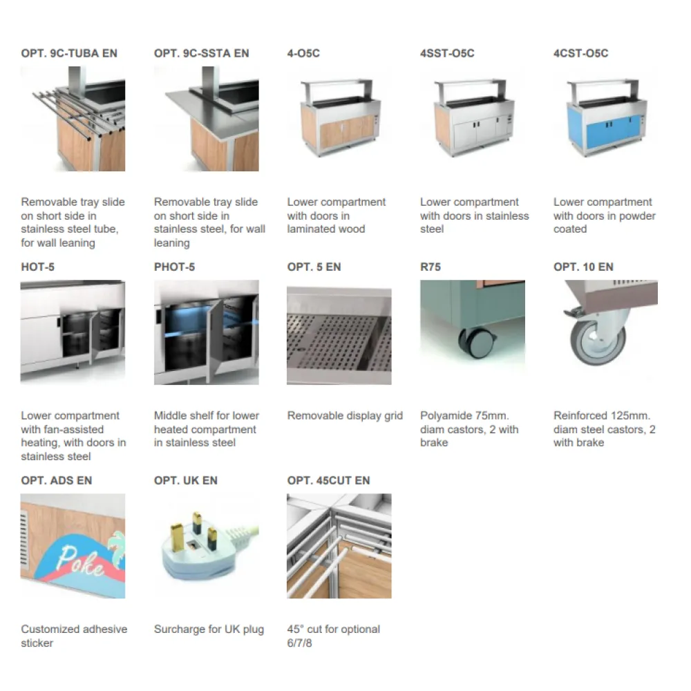 BUFFET WITH TEMPERED GLASS HEATED COUNTERTOP OMNIA 5PC