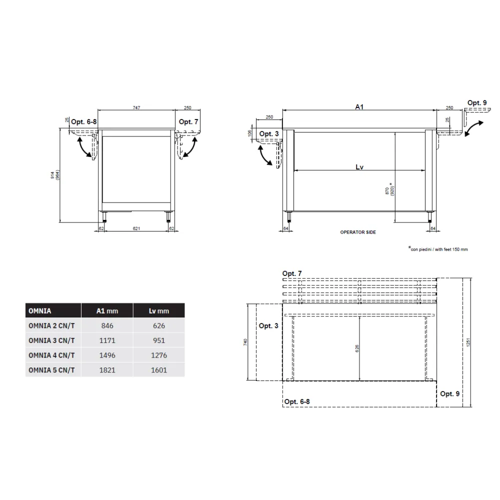 ROLL-IN NEUTRAL MODULE WITH WORKTOP OMNIA 4CN/T