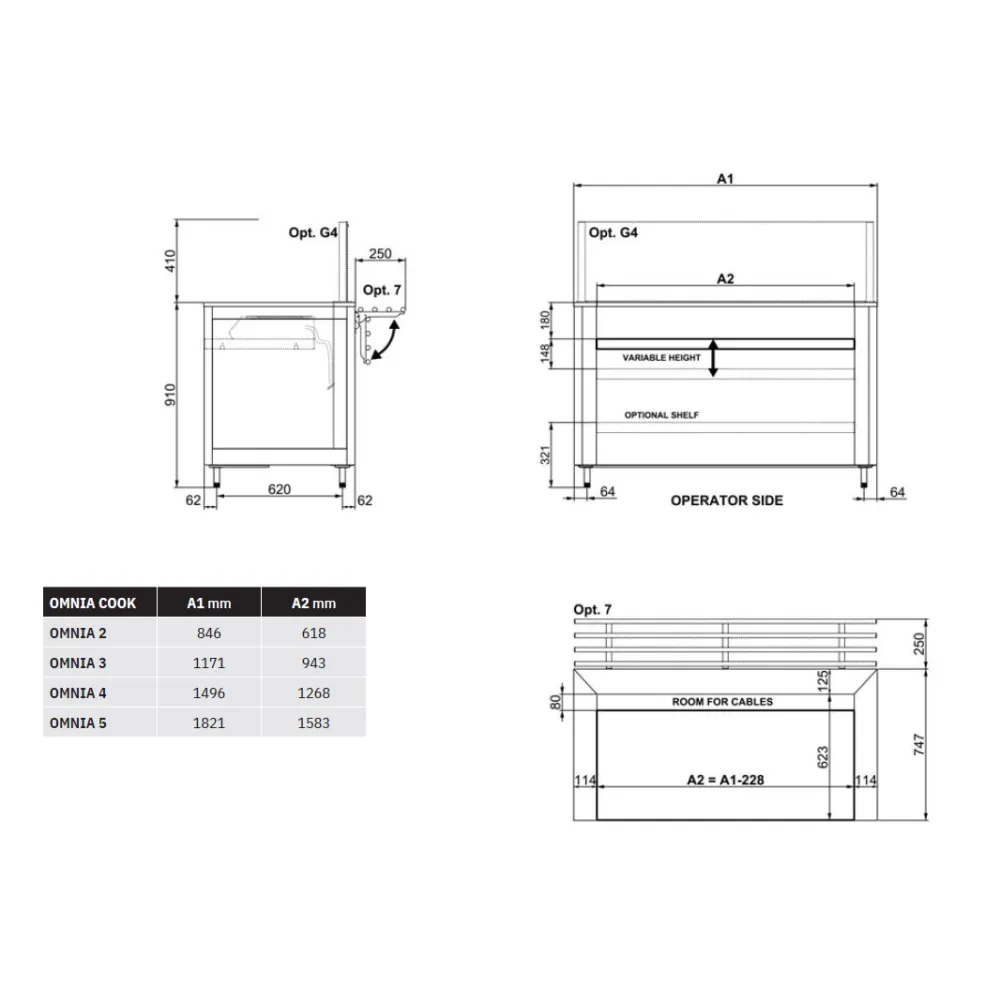 NEUTRAL MODULE WITH AN ADJUSTABLE SHELF OMNIA 5COOK