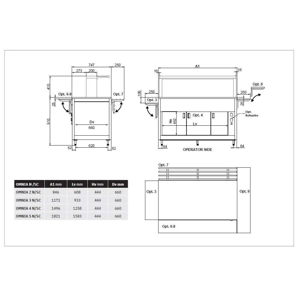 NEUTRAL MODULE WITH HEATED LOWER COMPARTMENT OMNIA 2N/SC