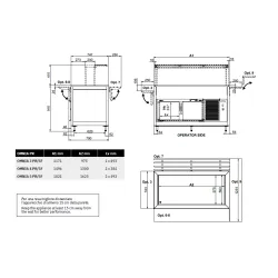 REFRIGERATED BUFFET WITH HANEX® BETACRYL WORKTOP AND WITH A COLD LOWER COMPARTMENT OMNIA 3PR/SF