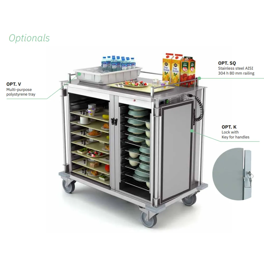 HEATED AND NEUTRAL DOUBLE COMPARTMENT TROLLEY FOR MEAL DISTRIBUTION THERMOCARE