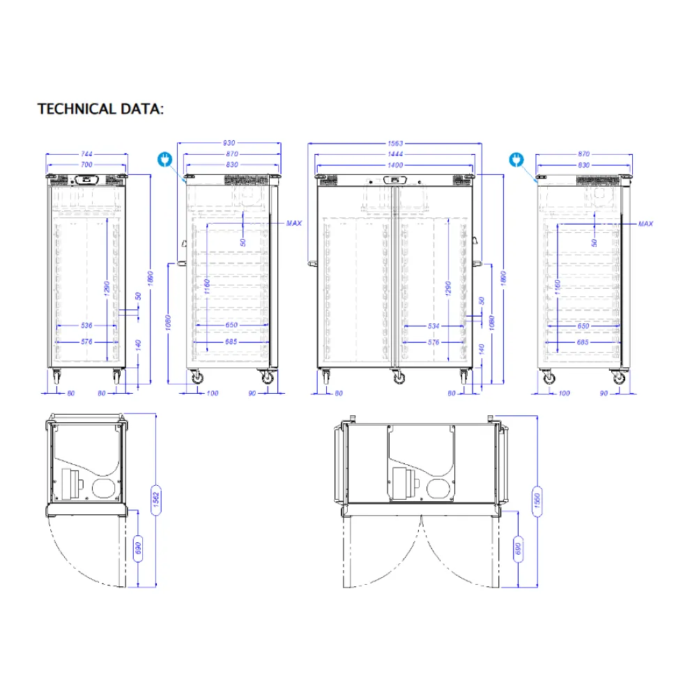 Banquet refrigerated cabinet, single