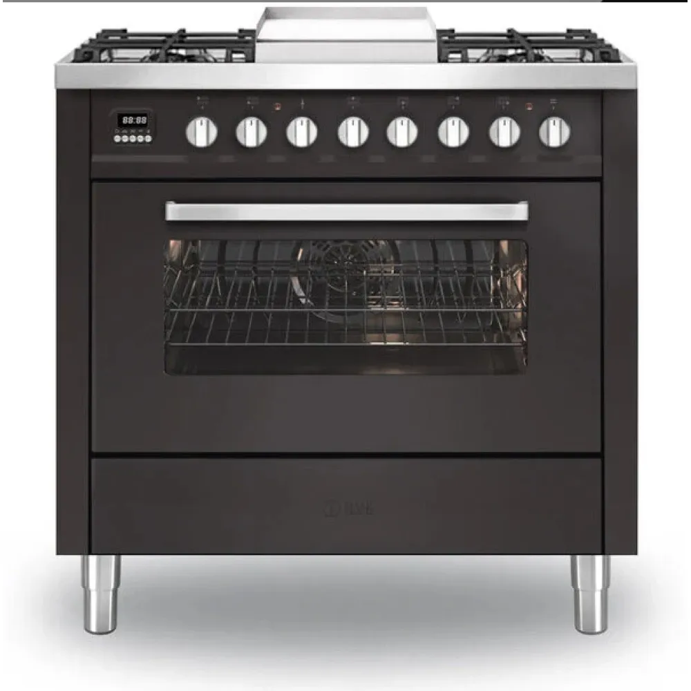 Range cooker with oven Pro Line  90 cm L09FWM3 6 burners with fry top