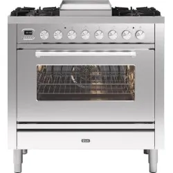 Cooker with oven Professional Plus 90 cm P09FWE3  6 burners with fry top