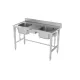 Metal table with adjustable height and sink 1000