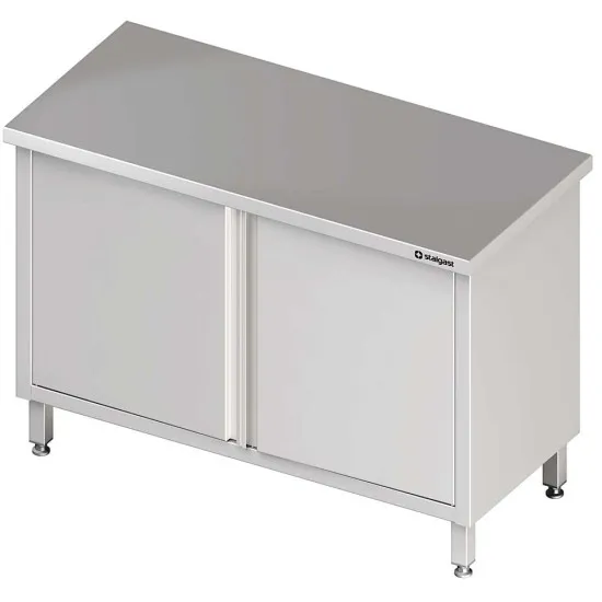 Stainless steel table with door
