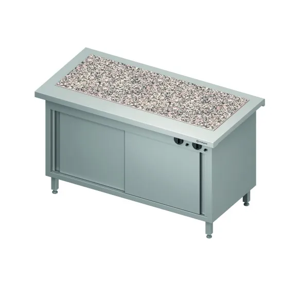 Heating station with hot granite plate