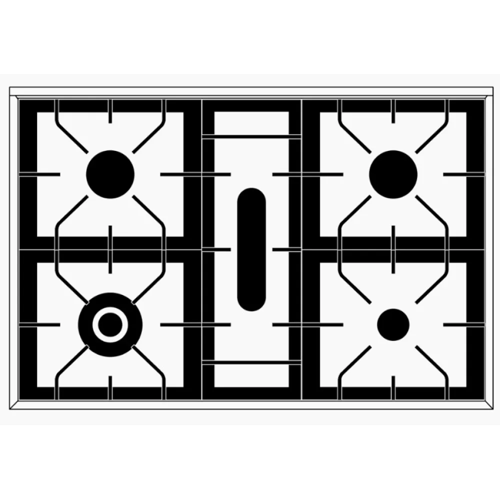 Nostalgie P09PNE3 stove with oven, 4 burners + 1 extended burner