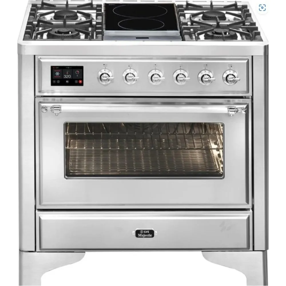 Ilve Majestic 90cm with 4 Gas Burners and Dual Zone Induction
