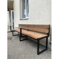 Outdoor Bench with Fixed Tables