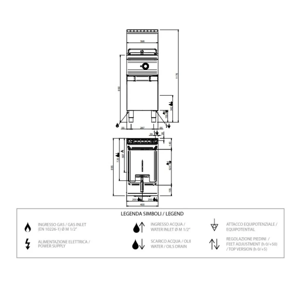 Gas fryer 20.5 liters FRVG94A DOMINA PRO 900