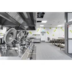 Kitchen of the hospital canteen for public catering