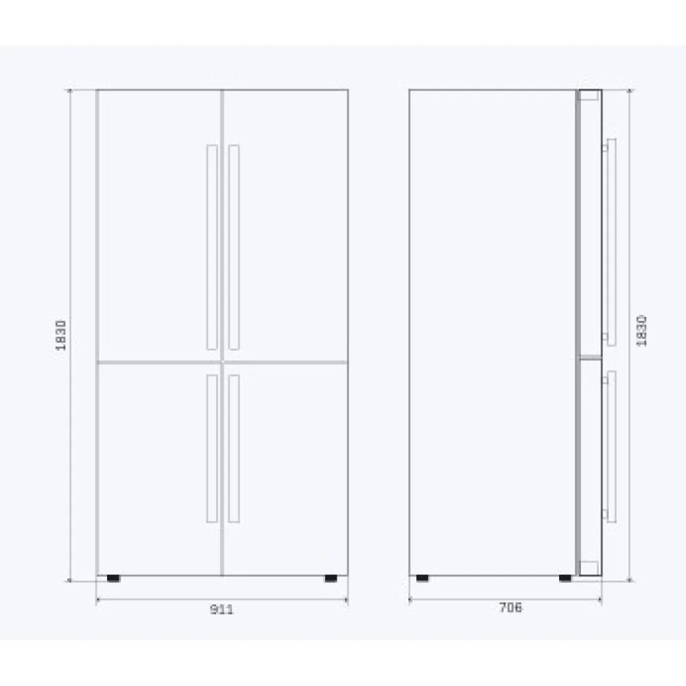Freestanding cross-door refrigerator Professional Plus 90 cm R91SCD