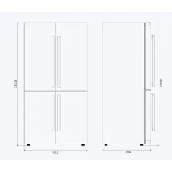 Freestanding cross-door refrigerator Professional Plus 90 cm R91SCD