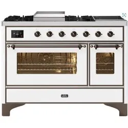 Ilve Majestic M12FIDNE3 120cm 4 burners+double induction zone+double cooking zone