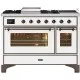 Ilve Majestic M12FIDNE3 120cm 4 burners+double induction zone+double cooking zone