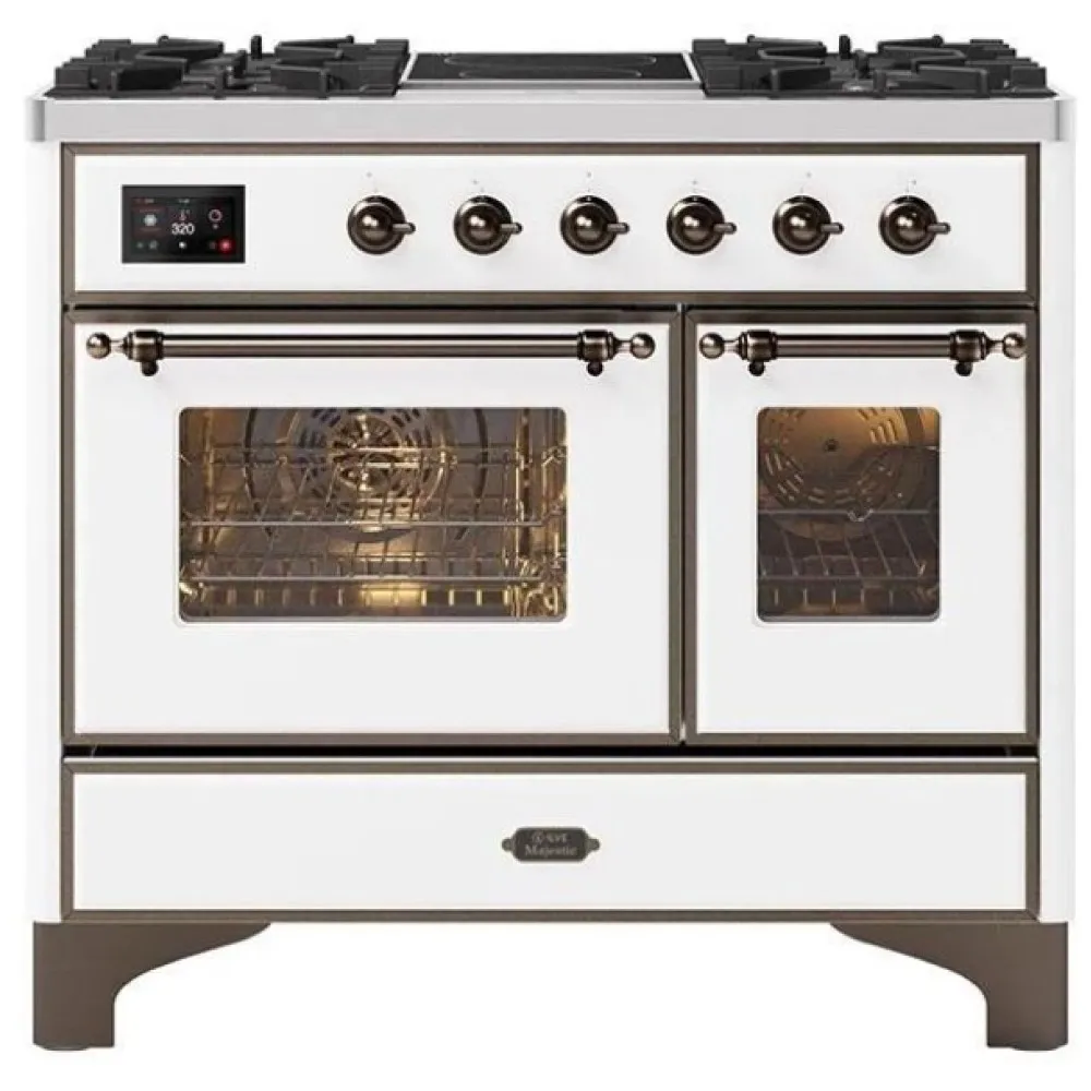 Ilve Majestic Milano MD10IDNE3 100cm with 4 gas burners and two-zone induction