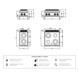 Ceramic hob 2 zones 4.3 kW