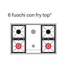 Range cooker with oven Nostalgie 90 cm P36FDDNSY 6 burners with fry top