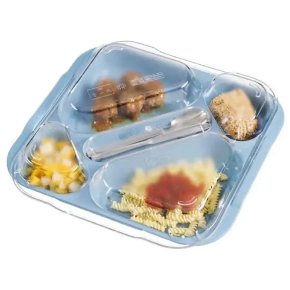 5 compartments food tray Trolley
