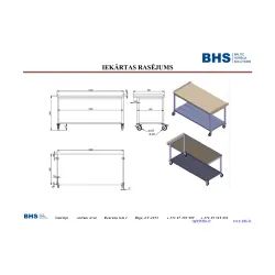 Table with a shelf on wheels NN49