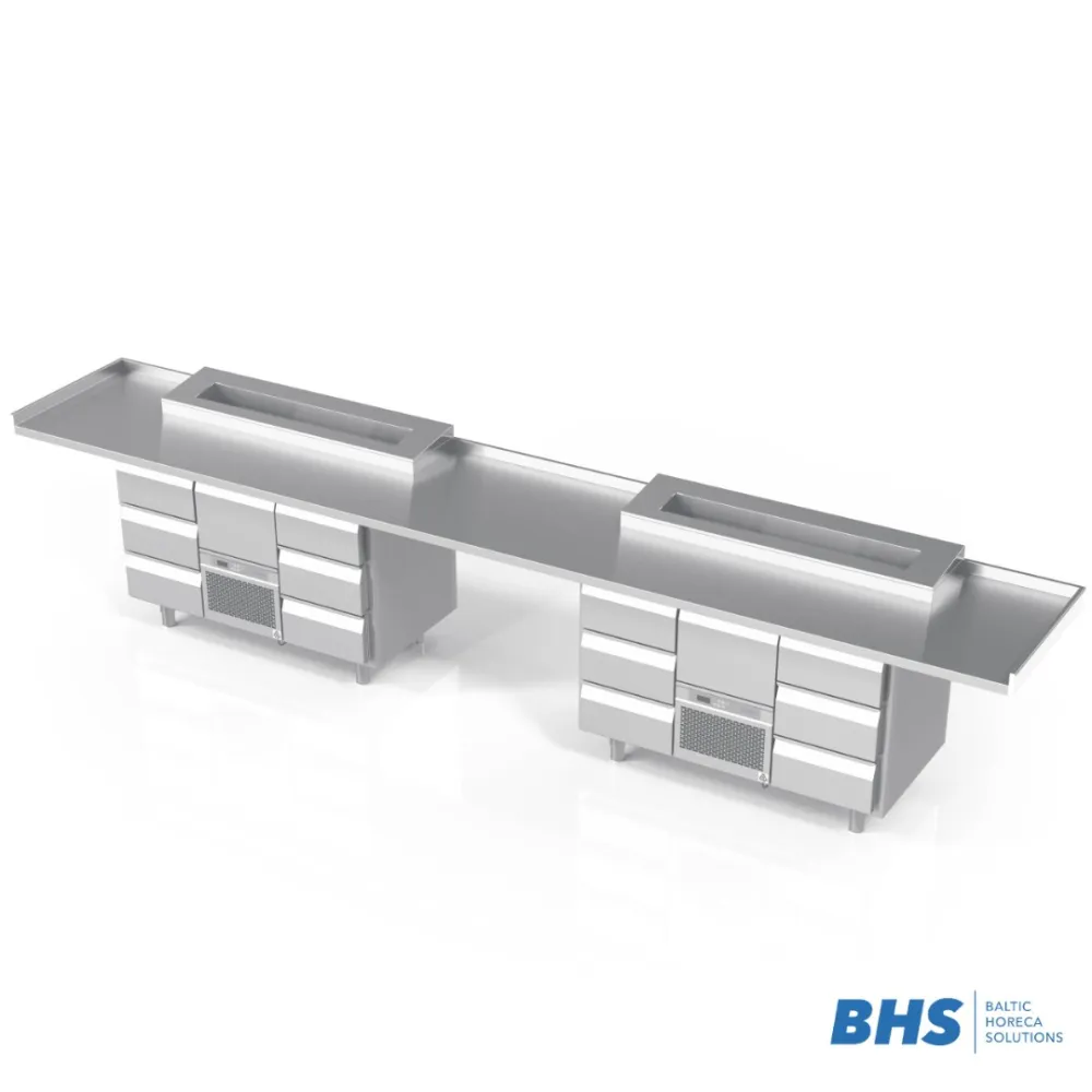 Work surface with 2 tables-refrigerators  NN26