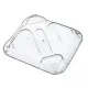 Lid for 5-compartment food tray, transparent polycarbonate